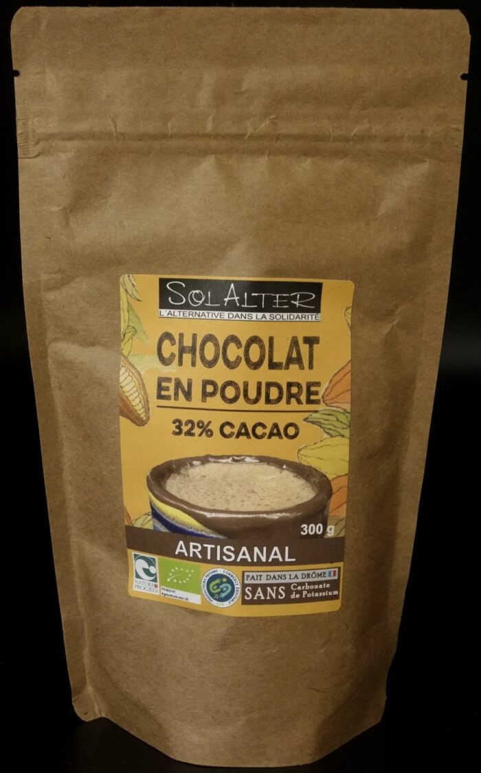 Chocolat en poudre 32% cacao, au sucre complet de canne